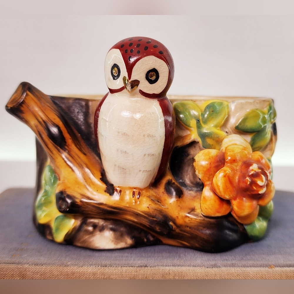 Vintage owl planter
